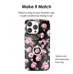 Pink Rose Floral Phone Ring