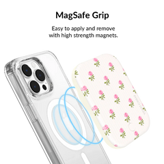 Pink Peony Floral Portable MagSafe Charger Power Pack