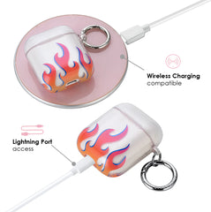Clear Flames Airpods Case