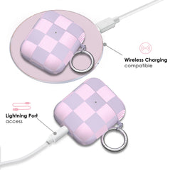 Lilac Vibe Checkered AirPod Case