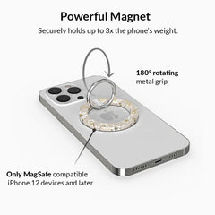 White Floral MagSafe Grip Ring