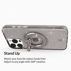 Grey Stardust Glitter MagSafe Grip Ring