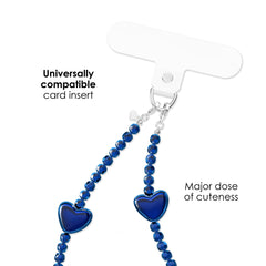 Clear Blue Heart Phone Charm