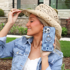 Denim Vibe Checkered MagSafe Grip Ring