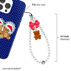 Winter Teddy Phone Charm