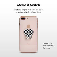 Black Checkered Grip Ring