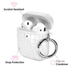 White Croc AirPod Case