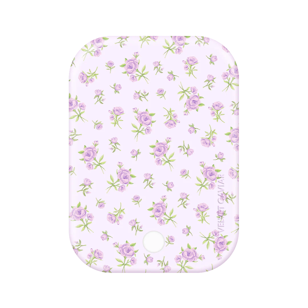 Dainty Lilac Floral Portable MagSafe Charger Power Pack