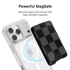 Noir Vibe Checkered Magsafe Wallet