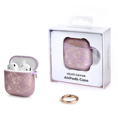 Dusty Rose Chrome Floral AirPods Case