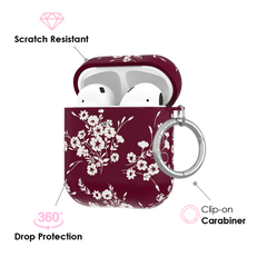 French Burgundy Floral AirPod Case
