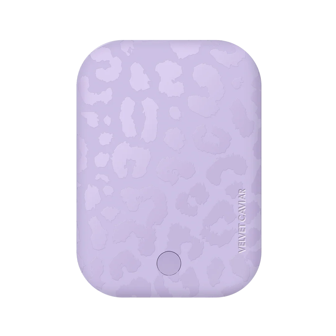 Lilac Leopard Portable MagSafe Charger Power Pack