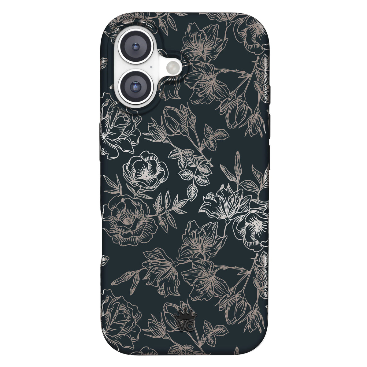 Floral Rose Gold Chrome iPhone Case