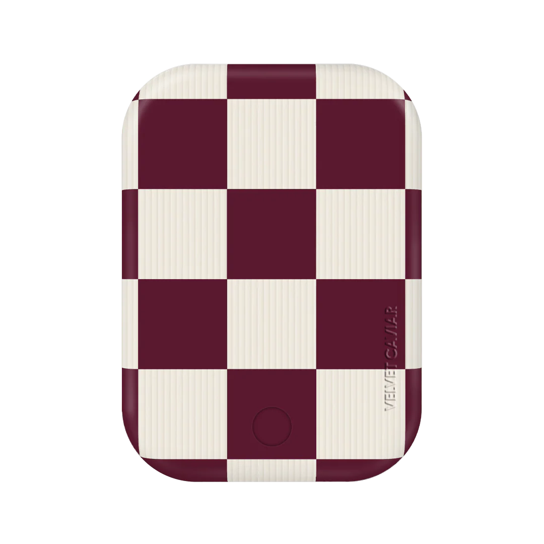 Burgundy Vibe Checker Portable MagSafe Charger Power Pack