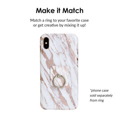 White Marble Rose Gold Chrome 2 Phone Ring