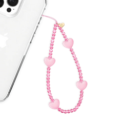 Pink Heart Phone Charm