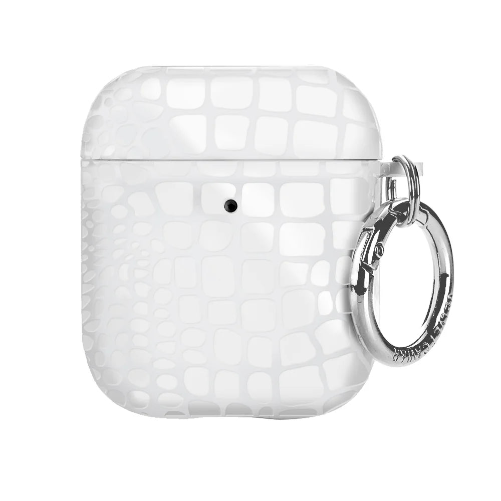 White Croc AirPod Case