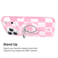 Pink Vibe Checkered MagSafe Grip Ring