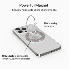 Grey Stardust Glitter MagSafe Grip Ring