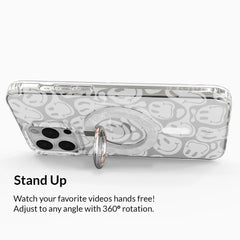 Clear Frosted Smiley MagSafe Grip Ring